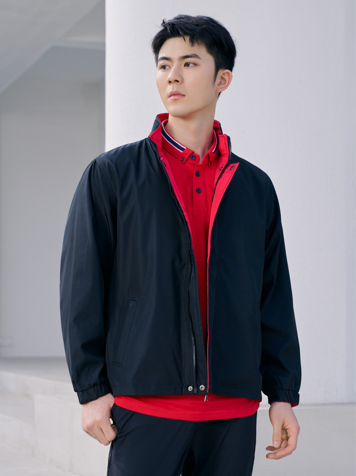 Technical Contrast Track Windbreaker (J08)